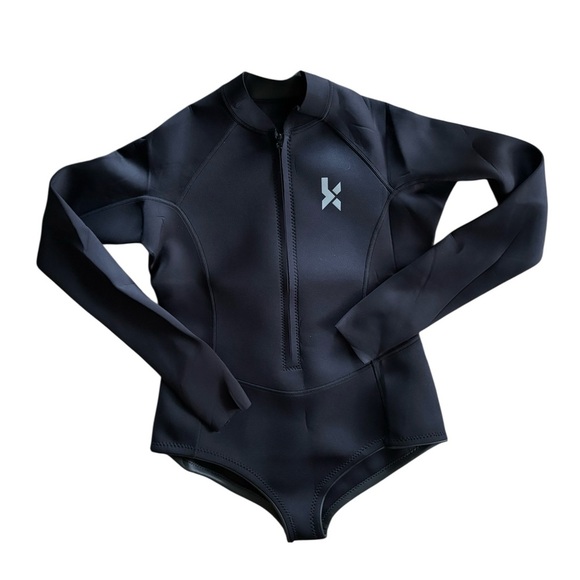 KMT Shorty Wetsuit LS Neoprene Rashguard Diving Suit Sz 16 W/Zipper Paddle Board - Picture 2 of 9